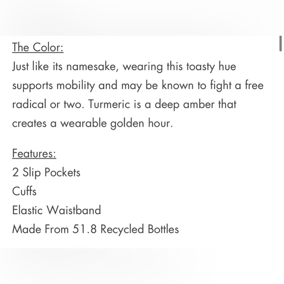 Wolven Tumeric Jogger XS NWT - Picture 11 of 13